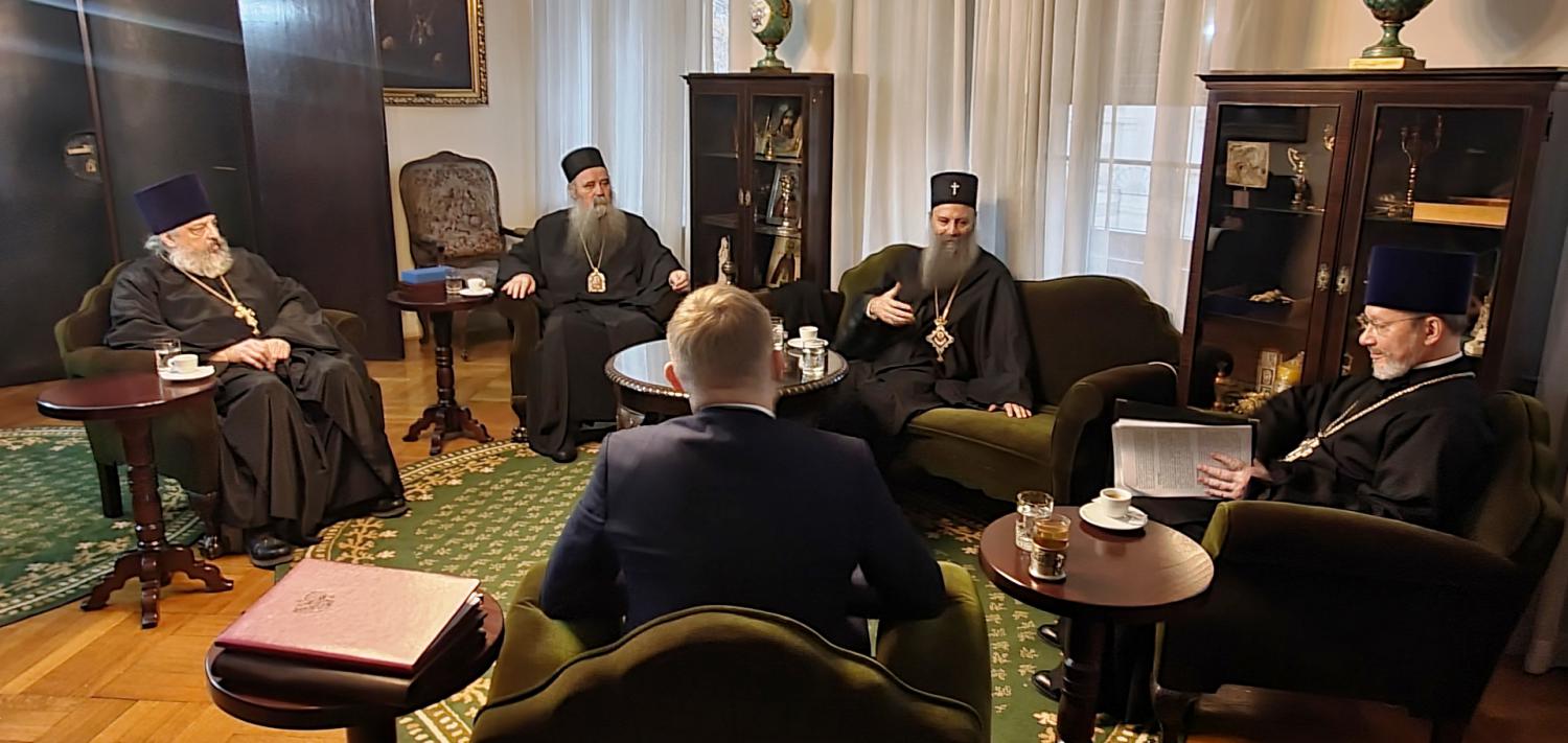 Le patriarche porphyre a reçu une délégation du fonds de soutien à la culture et au patrimoine chrétiens