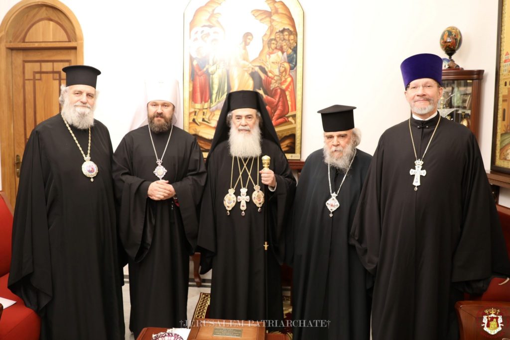 Le métropolite de Volokolamsk Hilarion a rendu visite au patriarche de Jérusalem Théophile III