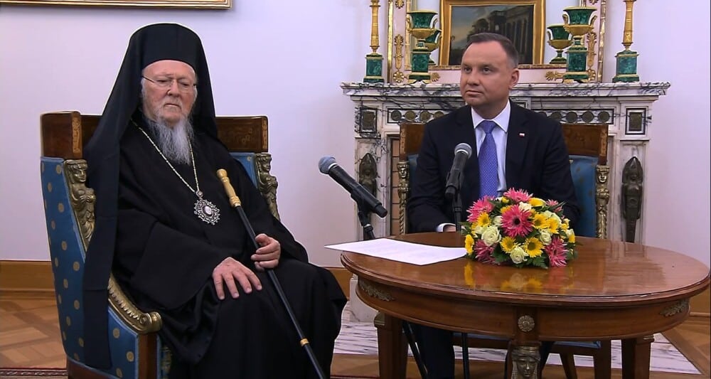 Le patriarche Bartholomée a été reçu par le président polonais Duda￼