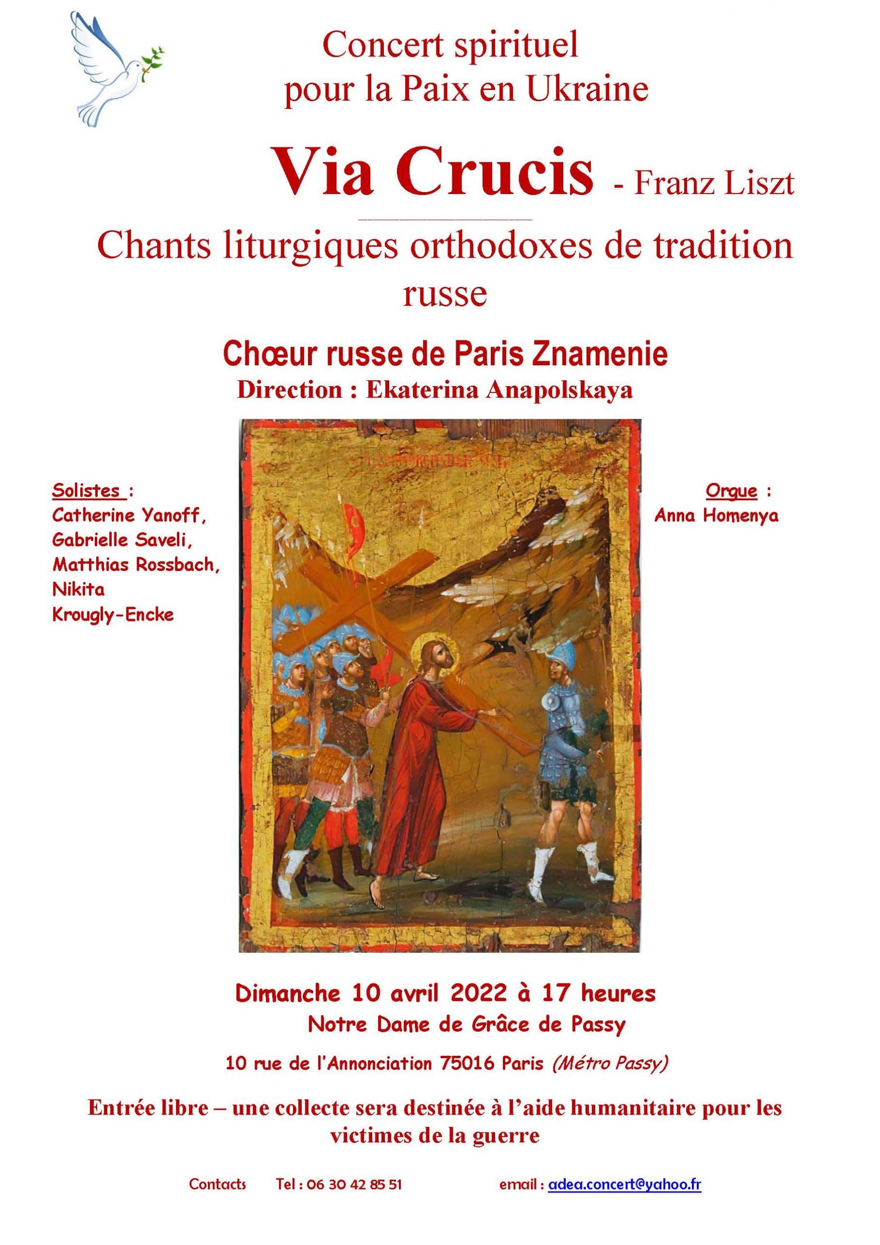Concerts du chœur « znamenie » le 9 et le 10 avril 2022