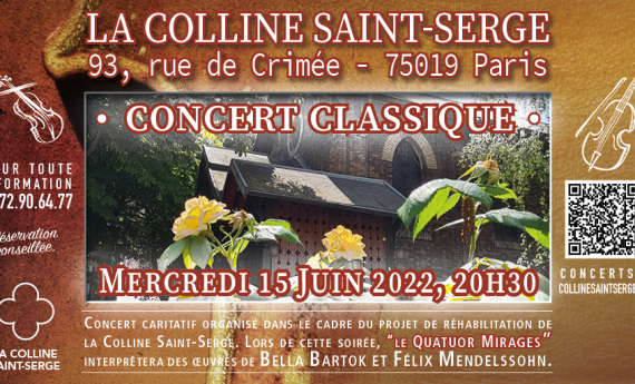Le concert de la colline Saint-Serge – 15 juin à 20h30