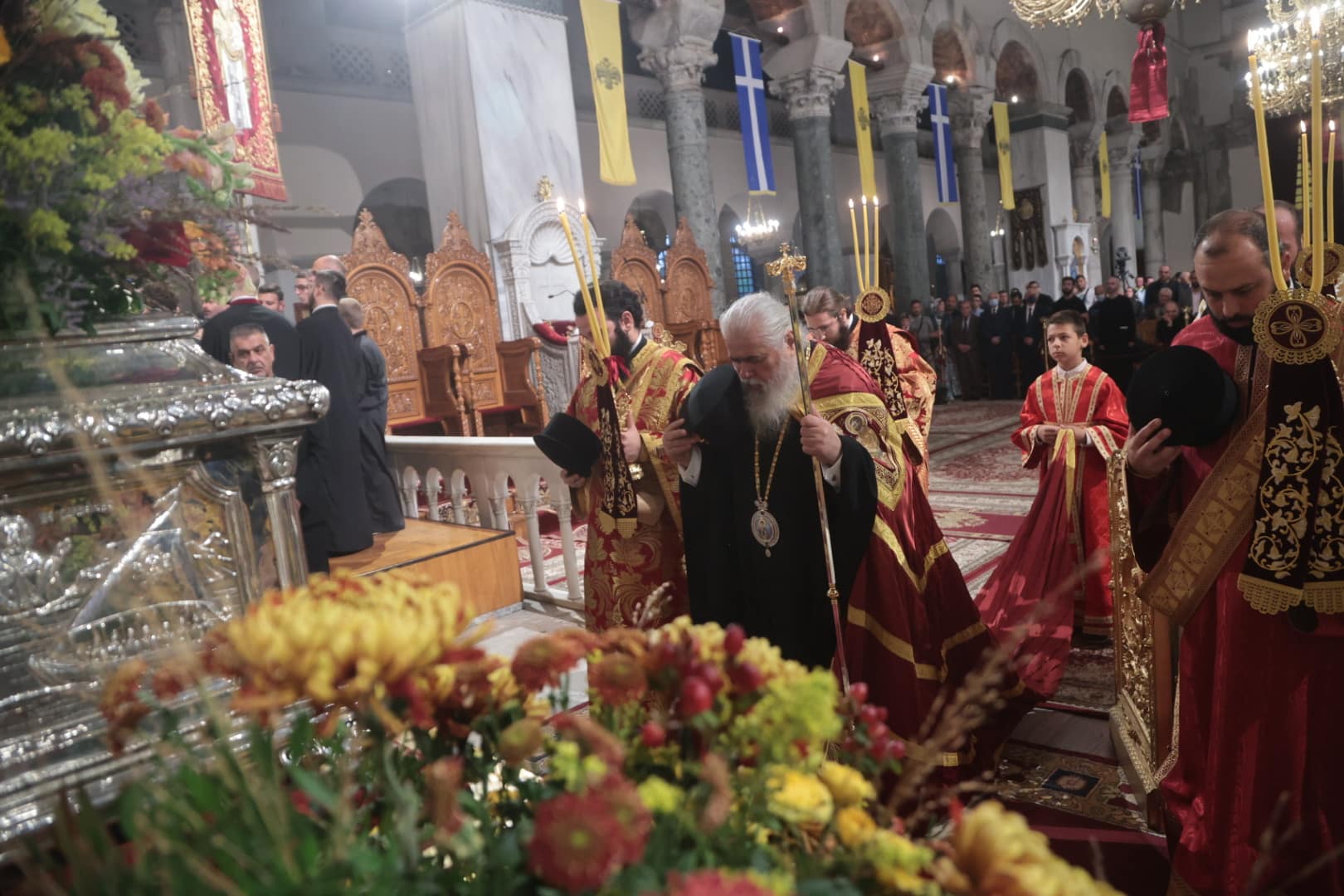 Célébration solennelle de la fête de saint dimitri, protecteur de la ville, à thessalonique