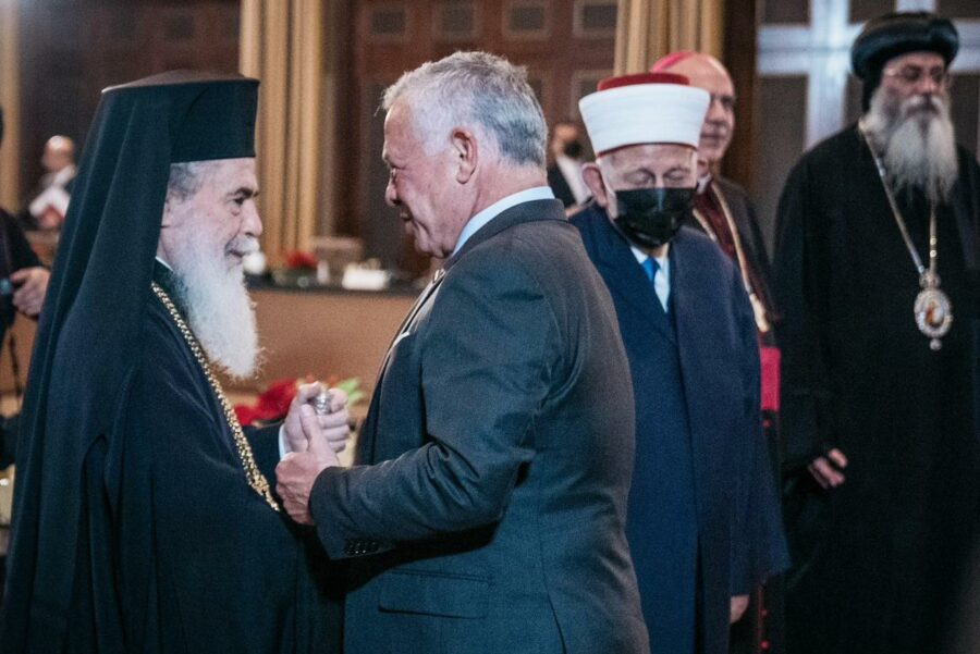 Le patriarche de Jérusalem a assisté à la réception annuelle de Noël du Roi de Jordanie