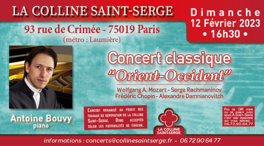 La Colline Saint-Serge, concert classique « Orient – Occident » – dimanche 12 février