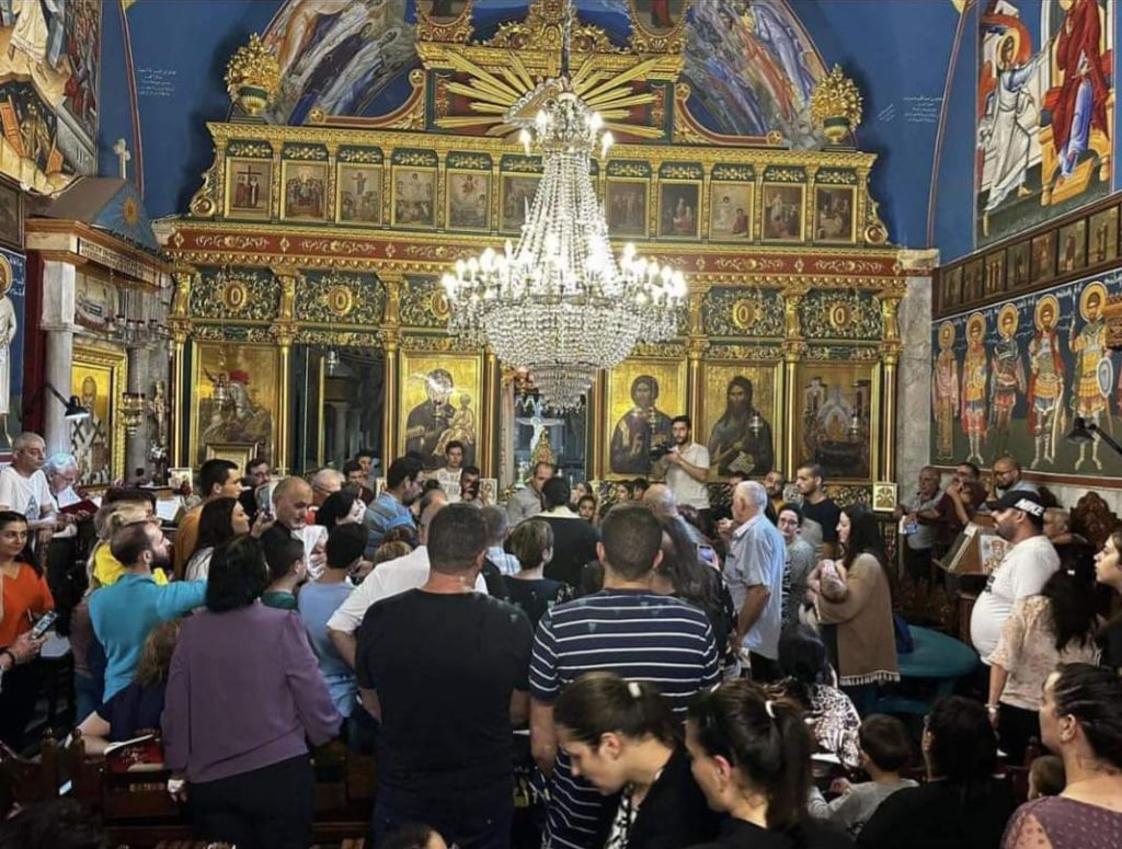 Baptême collectif dans le monastère saint-porphyre à gaza