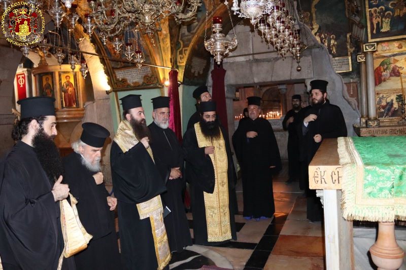 Prière du Patriarcat orthodoxe de Jérusalem au Golgotha pour la cessation des hostilités en Israël et à Gaza