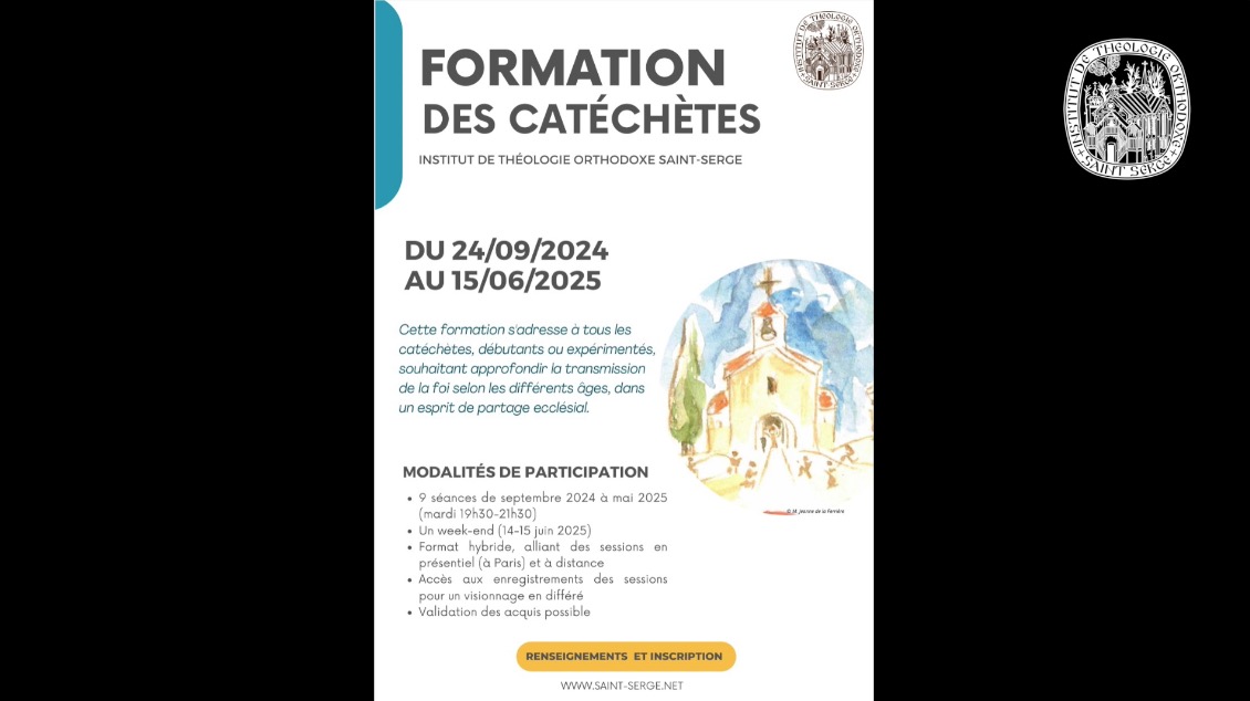 Présentation de la Formation des catéchètes (FoCat) de l’Institut de théologie orthodoxe Saint-Serge