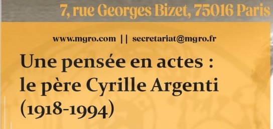 Une pensée en actes : le père Cyrille Argenti (1918-1994) – 30 novembre à Paris