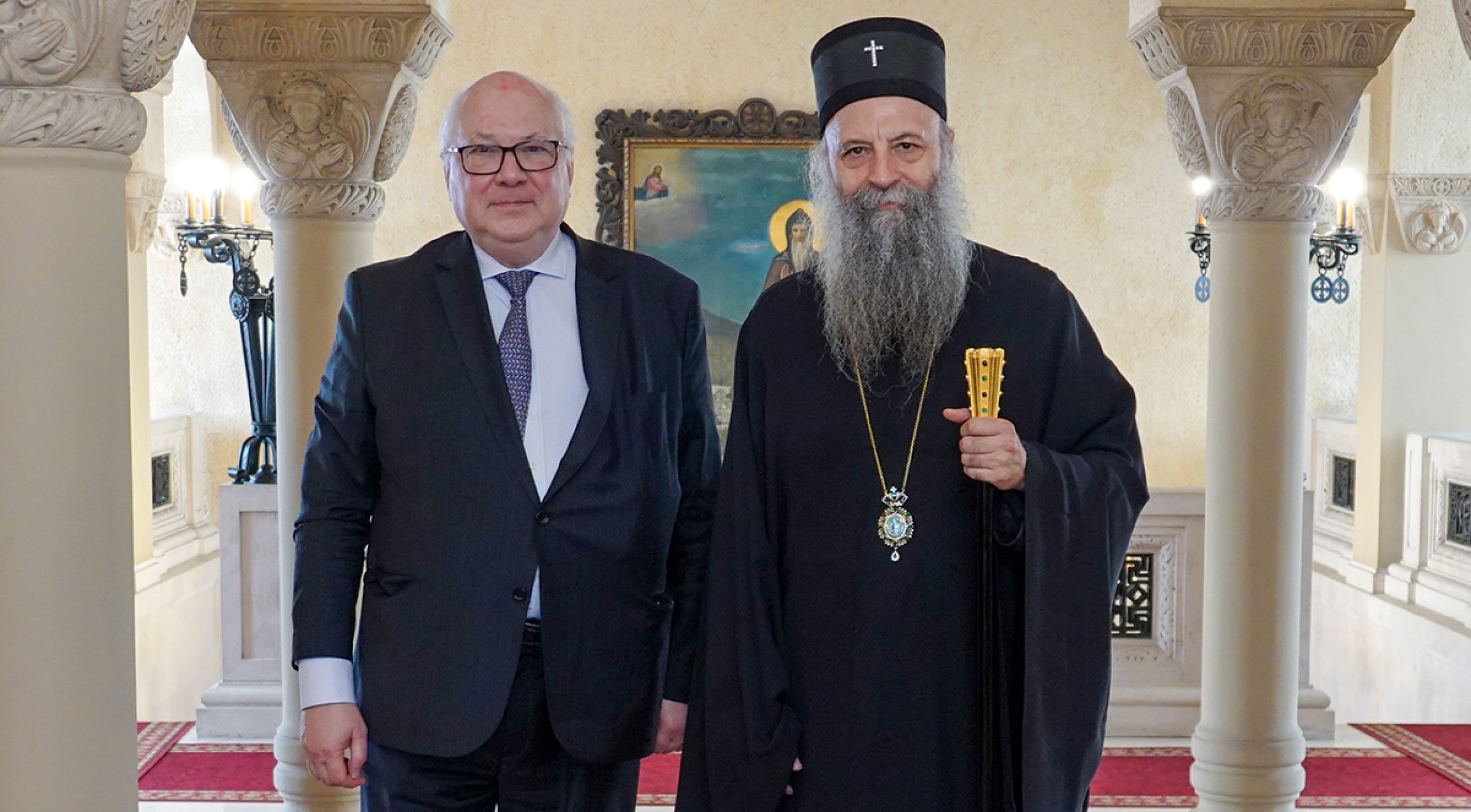 Le patriarche Porphyre s’est entretenu avec le diplomate français Jean-Christophe Pessel