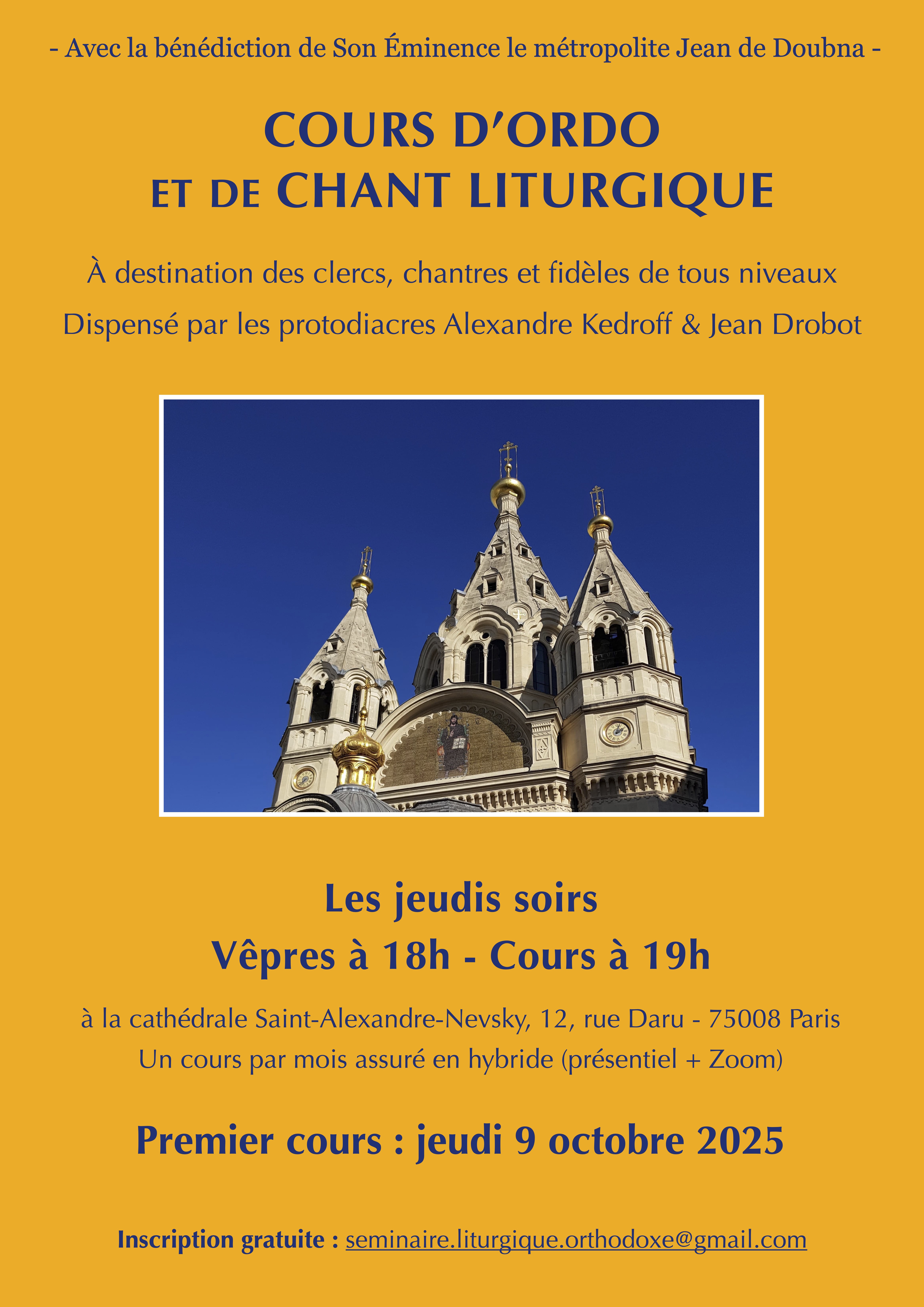 Affiche Cours D'ordo 2025 2026